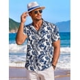 thumbnail image 4 of Coshow Men's Hawaiian Beach Shirt Short Sleeve Floral Button Down Holiday Shirts S-XXXL, 4 of 5
