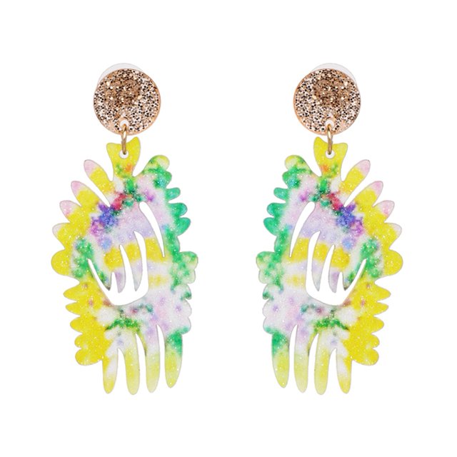 Joyería de moda para mujer, pendientes colgantes de resina, accesorio para niña (amarillo)