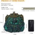 thumbnail image 3 of LHSHID Vintage 1920s Beaded Evening Bag Pearl Clutch Bag for Women Bridal Wedding Purse Sequin Rhinestone Handbag, 3 of 6