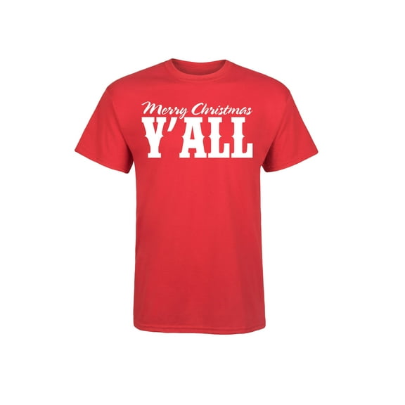 Instant Message - Merry Christmas Y'all, White - Men's Short Sleeve Graphic T-Shirt