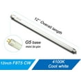 thumbnail image 2 of (6 Pack) F8T5/CW 4100K 12’’ Linear Fluorescent Light Bulb, 8W Cool White T5 Tube, G5 Mini Bi Pins Base Replacement for Under Cabinet Light, RV, Closet, 2 of 5