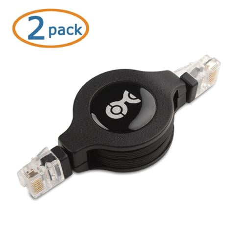 Cable Matters (2Pack) Cat5e Retractable Cable 10/100 Mbps 3