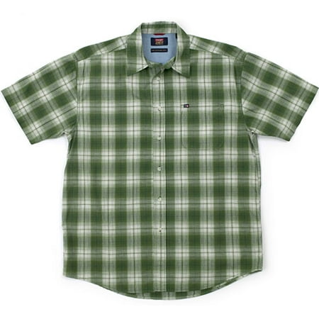 Big Men's Short-Sleeved Madras Plaid Shirt