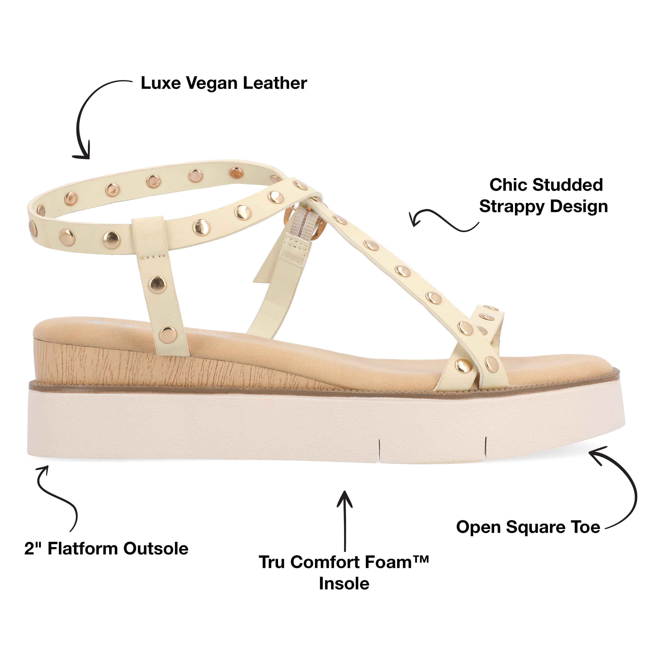 Journee Womens Lindsay Buckle Platform Sandals