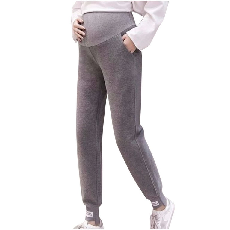 skpabo Maternity Pregnancy Over Bump Support Joggers Comfortable Trousers  for Pregnant Women