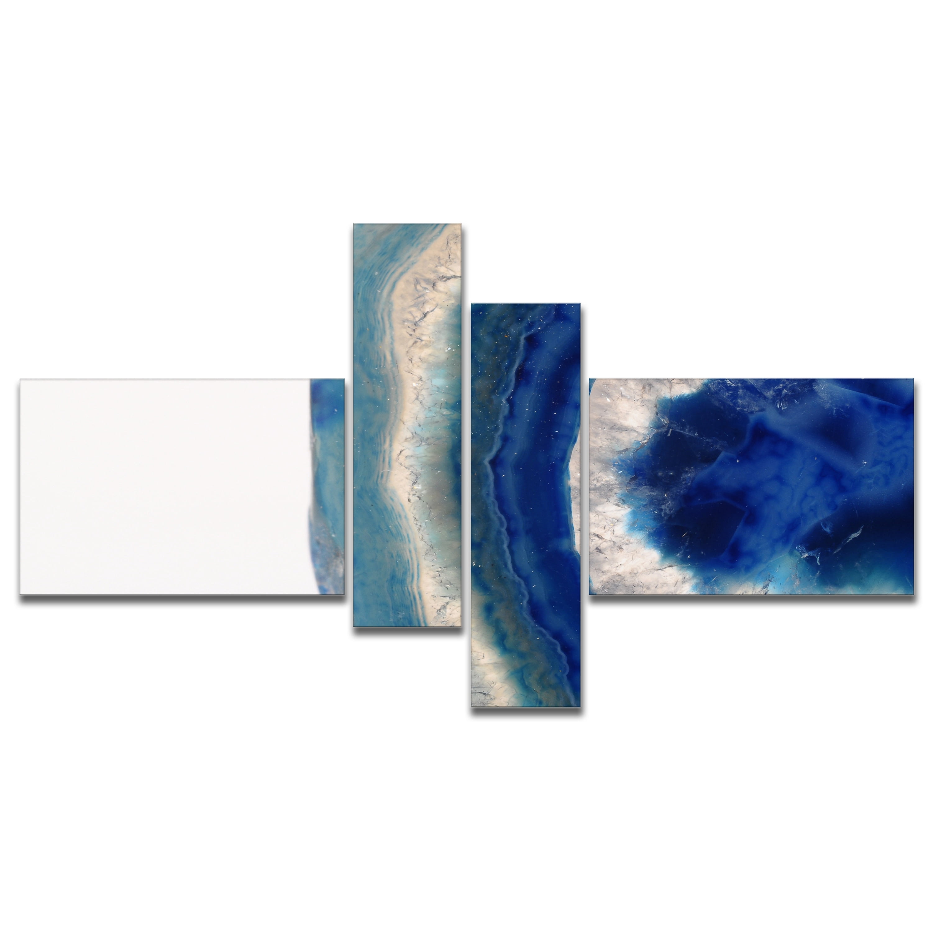 Designart 'Macro of Blue Agate Stone ' Abstract Canvas Wall Art Print