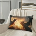 thumbnail image 5 of Sikiie Castle Cool Fire Dragon Print Plush Pillow Cover, Wrinkle-proof and Stain-resistant Pillow Protector without Pillow Core, Home Decoration-14"x20", 5 of 6