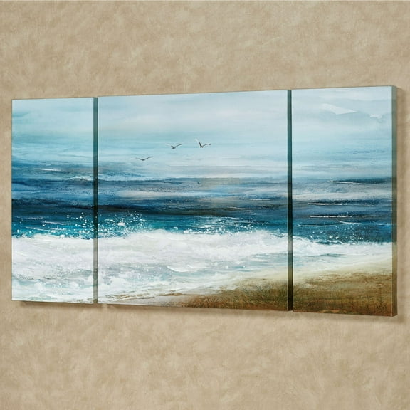 White Surf Triptych Canvas Wall Art Multi Cool Set of Three 3