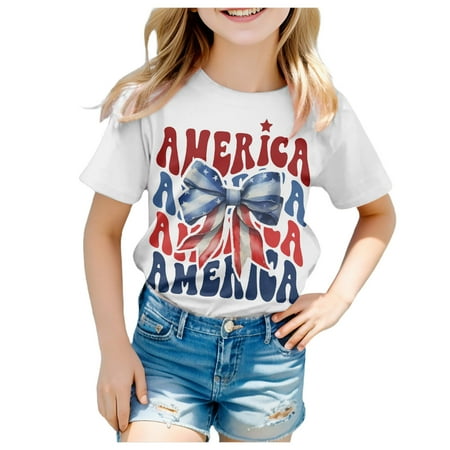 

Girls T Shirts Short Sleeve Tee Summer Crewneck Casual Fit Basic Shirts Girls Shirts