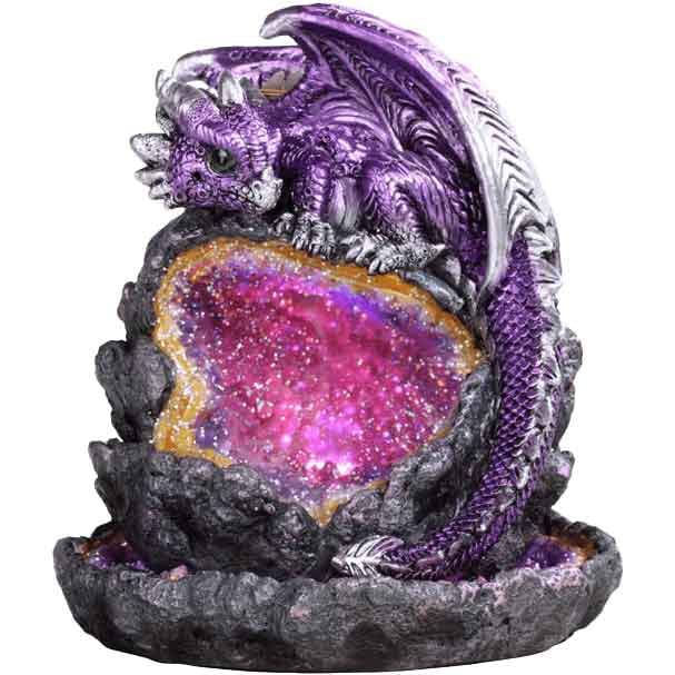 Crystal Cave Purple Dragon LED Backflow Incense Burner 