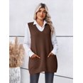 thumbnail image 3 of Zeagoo Women's Sweater Vest Oversized Sleeveless V Neck Pullovers with Pocket Knitted Fall Trendy, 3 of 6