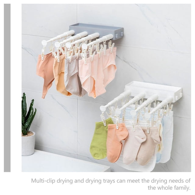IFANLANDOR Ropa Para Montado En Pared Con Clips Ajustables Y Antideslizante