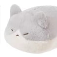 thumbnail image 4 of Crouching Cat Plush – Soft Ginger Cat Stuffed Animal with High-Elastic PP Cotton – Kawaii Cat Pillow for Relaxation, Nap, Home Decor – Gray, 4 of 5