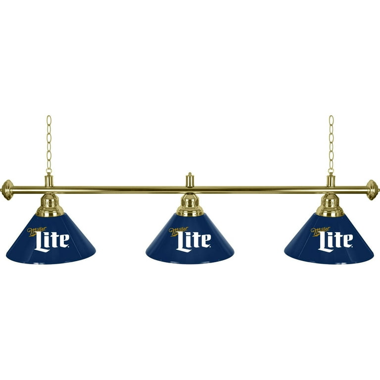 Miller Lite 3 Shade Chrome Billiard Lamp, Retro - Walmart.com