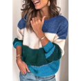 thumbnail image 3 of Pulls Décontractés Manches Longues Col Rond Couleur Patchwork Pull en Tricot Tops, 3 of 4