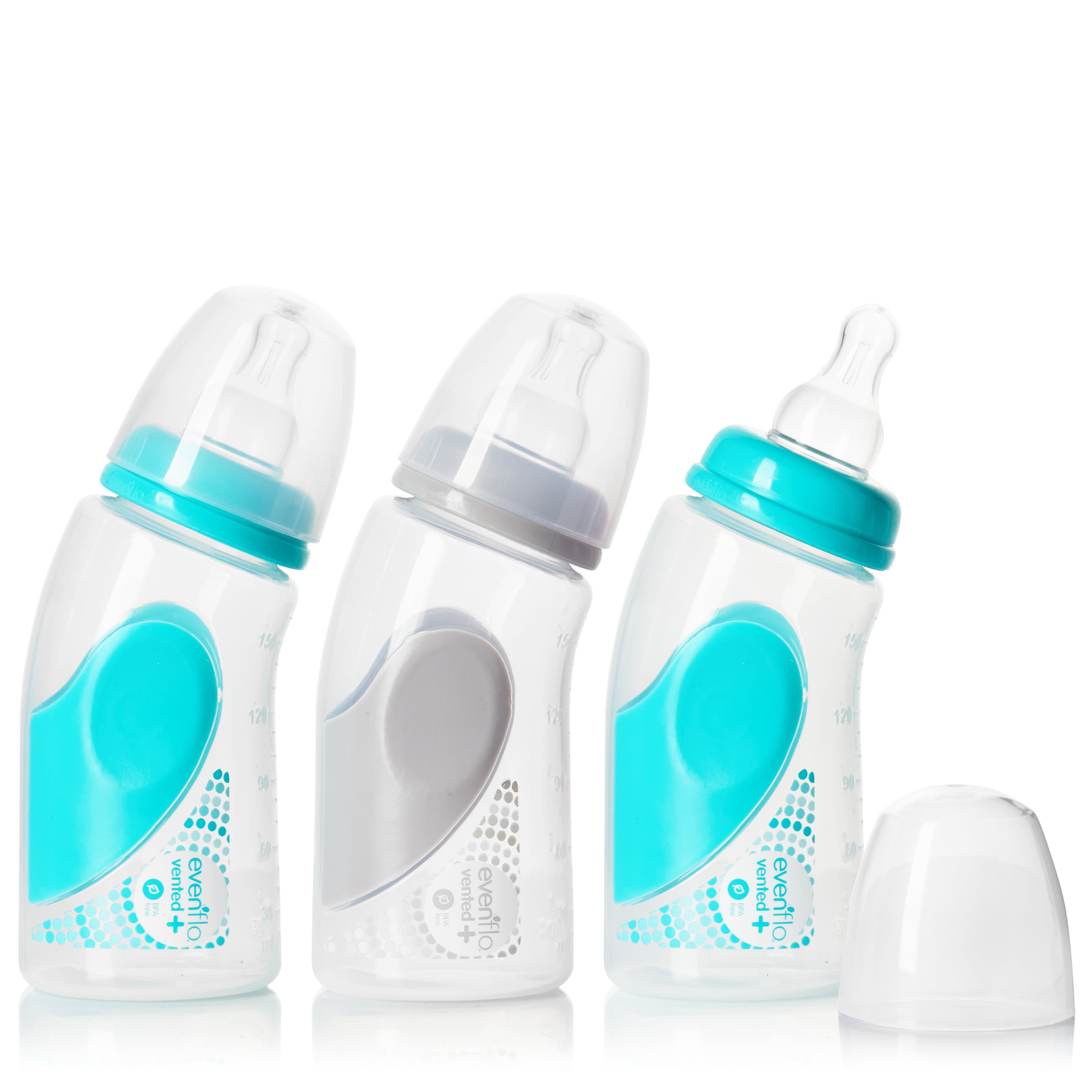 Evenflo Feeding Vented + Angled BPAFree Plastic Baby Bottles 6oz