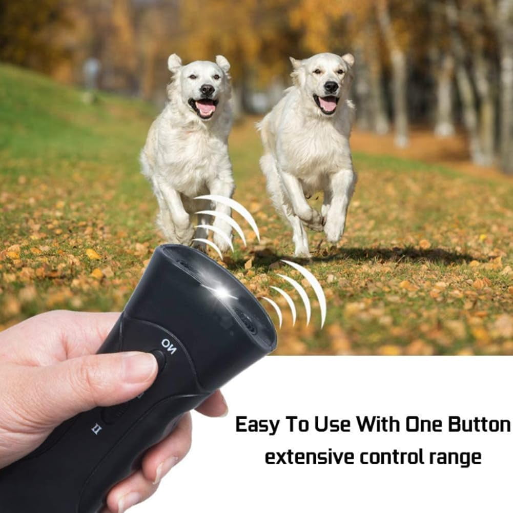 PetGentle Ultrasonic Anti-Barking Device for Dogs – Safe & Humane Dog Barking Deterrent with Flashlight, Portable 3-in-1 Trainer Tool, Battery Included for Indoor/Outdoor Use