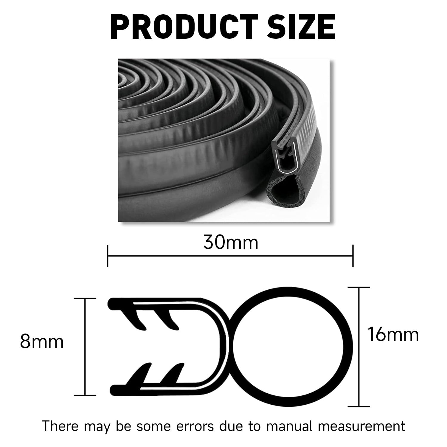 13Ft Automotive Weather Stripping Car Door Rubber Trim Seal Strip Gasket with Top Bulb for Bus Camper Boat RV Truck Doors Home Applications