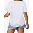 thumbnail image 2 of Women's V Neck Oversized T-Shirts Summer Short Sleeve Shirts Loose Casual Tops Tee, 2 of 6