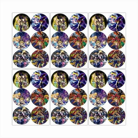 Yugioh Stickers Party Favors Labels Birthday Thank You Themed Round Circle Baby Shower 60pcs