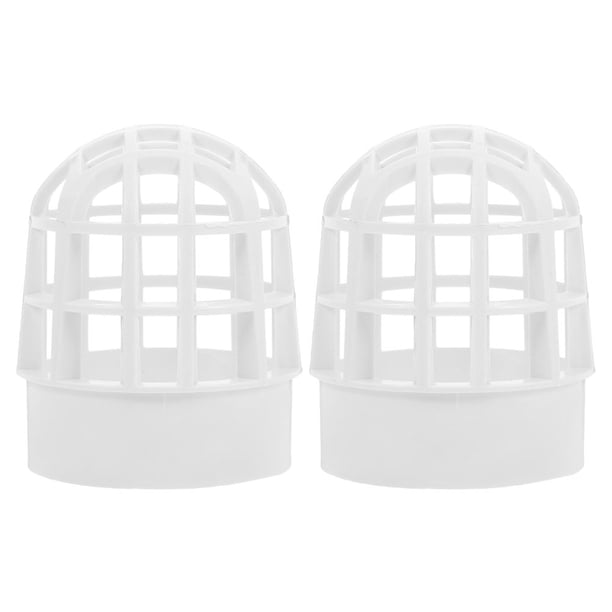 2 protectores de canalones de PVC para bajantes de lluvia de plástico, malla de protección para desagües de balcones exteriores.