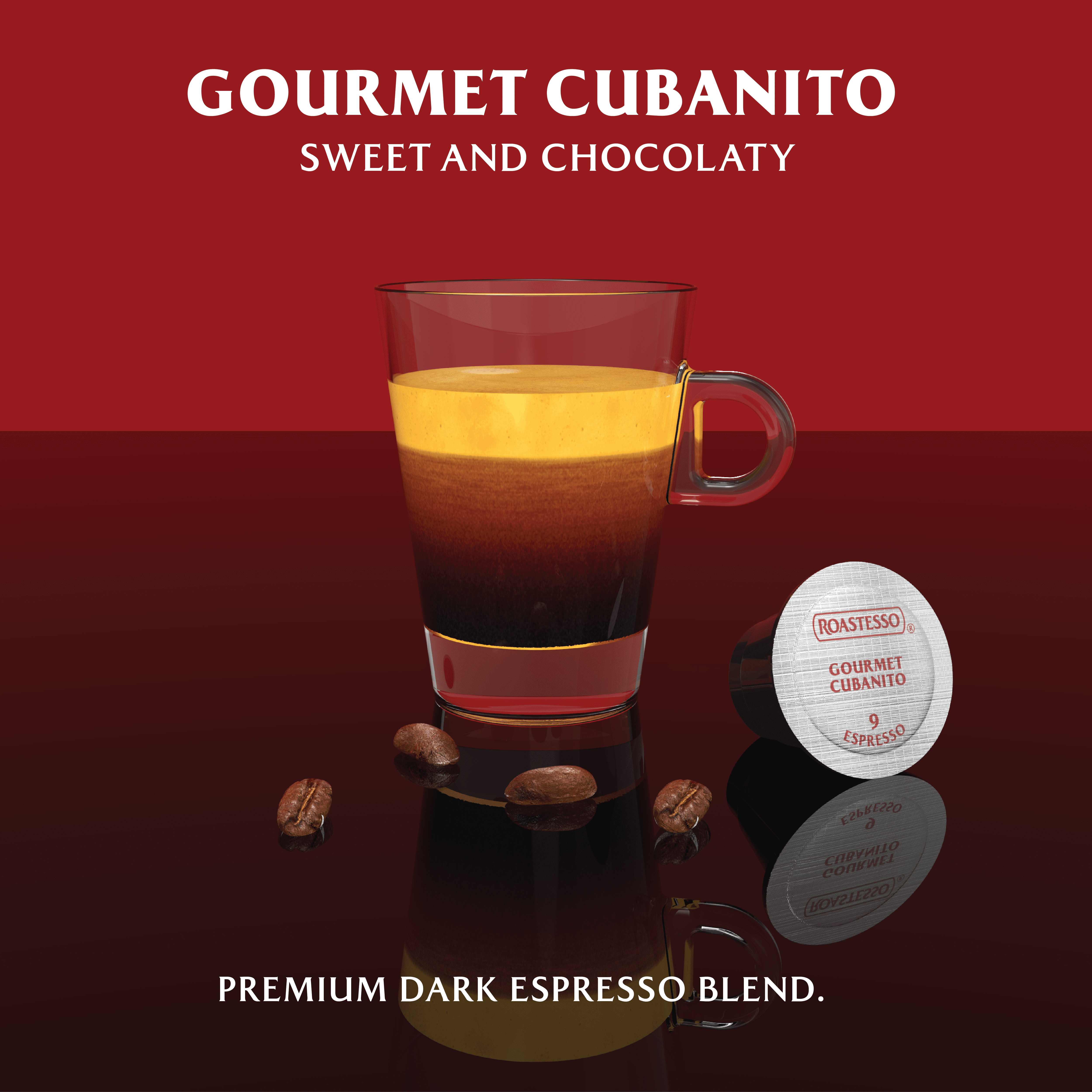 Roastesso Coffee Gourmet Cubanito Nespresso Pods OriginalLine Compatible Espresso Capsules Cafecito, Intensity 9 (40 Count)