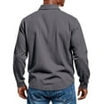 thumbnail image 4 of Dwelliawo Men's Polo Shirts Ribbed Button Classic Long Sleeve Shirts Loose Fit Collar Fashion Work Pullover Shirts Dark Gray L, 4 of 5