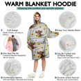 thumbnail image 5 of Gray Highland Cow Bathtub Sunflower Pattern Wearable Oversized Blanket,Wearable Blanket Hoodie for Adults,Cozy Hooded Blankets with Super Pockets,Super Warm Fuzzy Pullover for Women & Men, 5 of 6