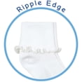 thumbnail image 3 of Girls Ruffle Trim Organic Cotton Seamless Turn Cuff Ankle Socks 3 Pair Pack, 3 of 4