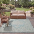 thumbnail image 3 of SAFAVIEH Courtyard Clodagh Medallion Indoor/Outdoor Area Rug, Aqua/Grey, 5'3" x 7'7", 3 of 13