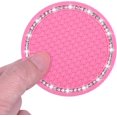 thumbnail image 2 of LLC 4 Pack Pink PVC Car Coasters - Anti-Slip Universal Vehicle Cup Holder Inserts (2.75 Diameter), 2 of 5