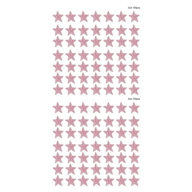 Unatoiry 3D Star Energy Storage Fluorescent Glow In The Dark Luminous On Wall Stickers For Living Room Decal Decoration Pink 3cm 100pcs 2Set