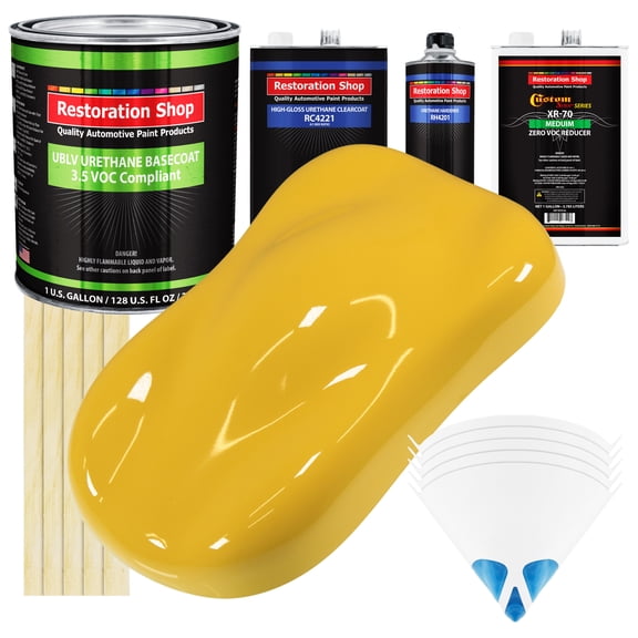 BOSS Yellow Gallon Low VOC URETHANE BASECOAT CLEARCOAT Car Auto Paint Kit