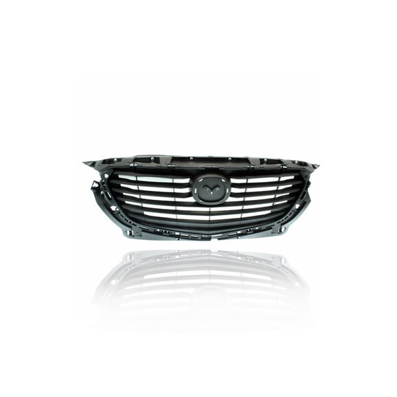 Grille - Compatible/Replacement for '16-18 Mazda CX-3 - Main Upper, Black Frame Insert Without Sensor Hole, With Emblem Provision - D10J50710H
