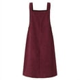 thumbnail image 4 of ZANZEA Womens Corduroy Suspender Skirt Casual Midi Dresses, 4 of 11