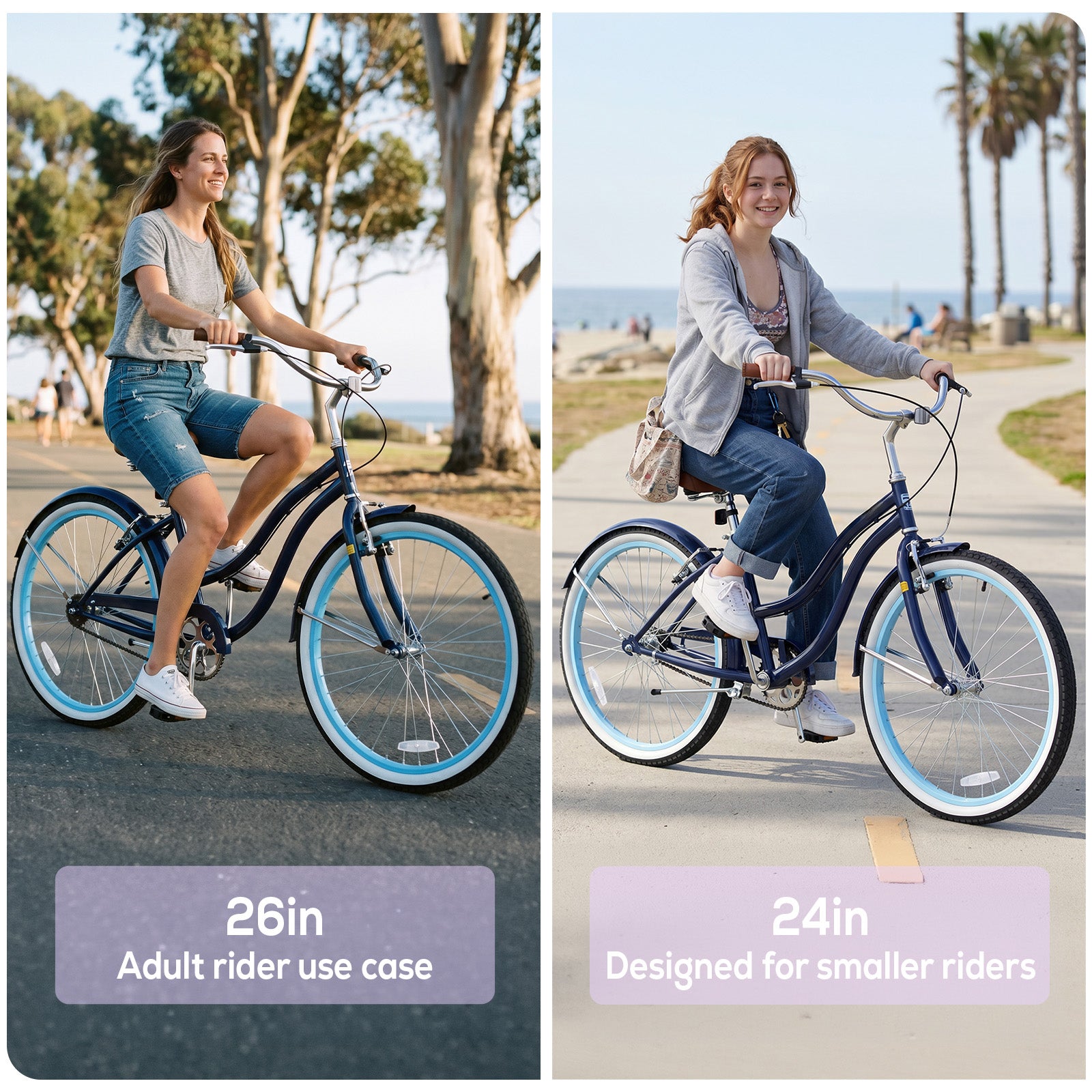 Hykolity 24 Inch Adult Beach Cruiser Bike photo 2