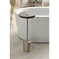 thumbnail image 3 of Kate and Laurel Xyler Modern Round Metal and Glass Drink Table, 10 x 10 x 24, Gray Glass and Silver, Decorative Plant Pedestal Table for Use as Indoor Plant Stand or Small Bathtub Table, 3 of 9