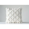 thumbnail image 4 of Creative Co-Op Cotton Tufted Chenille Pillow with Scallop Pattern, White, 4 of 7