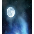 thumbnail image 3 of Moon Duvet Cover Set, Night Sky with Stars Full Moon Universe Space Heavenly Bodies Romantic Evening, Decorative 3 Piece Bedding Set with 2 Pillow Shams, Queen Size, Black Blue White, by Ambesonne, 3 of 3