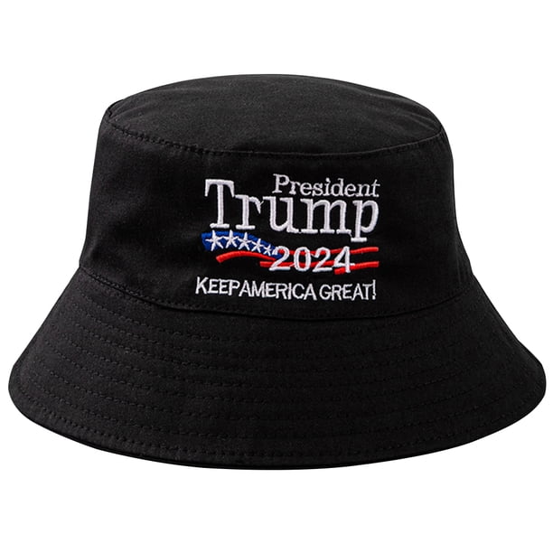 Sombrero Playa para El Pesca Al Aire Libre Trump 2024 Cubo Algodón Hombres Y Mujeres