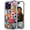 Red Blooming Flowers, variant on Compatible for iPhone 14 Pro Case for Women Girls Clear Design Cute, Protector Girly Transparent Hamsa Hand Evil Eyes Eye of Providence