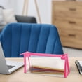 thumbnail image 2 of Lksixu Pencil Case Durable Pencil Pouch Transparent Triangular Pencil Case Stationery Storage Bag Student Large Capacity Zipper Storage Bag Stationery Organizer Travel Cosmetic Storage Bag, 2 of 5