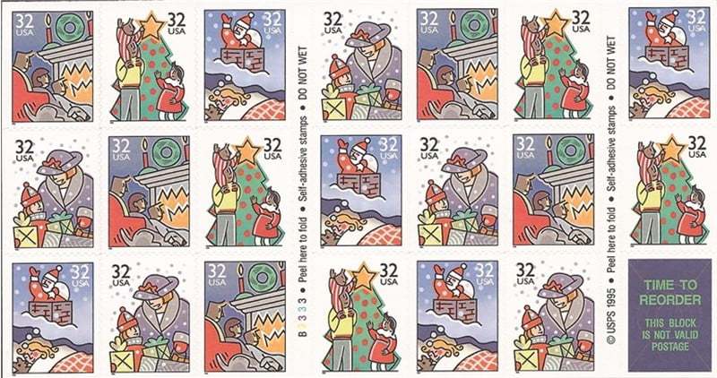 Holiday Elves USPS Forever US Postage Stamp 1 Book of 20 First Class  Wedding Celebration Christmas Tradition (20 Stamps) 