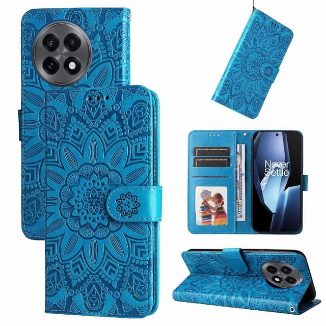 Funda tipo cartera GANGXUN para OnePlus 13R 5G , diseño girasol, cuero PU, soporte, cierre magnético, tarjetero