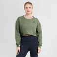 thumbnail image 4 of Women's Fanatics Olive Atlanta Braves Studio Cropped Pullover Sweatshirt, 4 of 5