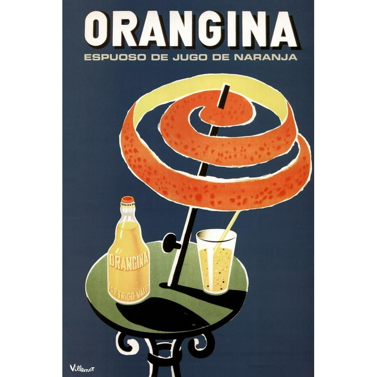 næve Termisk indlysende Bernard Villemot Orangina Vintage Orange Drink Advertising Ad Orange Peel  Umbrella Thick Paper Sign Print Picture 8x12 - Walmart.com