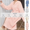 thumbnail image 4 of Bxsruta Womens Plush Hooded Robe Soft Fleece Bathrobe Long Loungewear with Pockets and Belt, 4 of 8