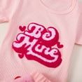 thumbnail image 5 of CAIXIA Infant Baby Girl Valentines Outfit TheFound Valentine's Day Baby Girl Outfit Toddler Newborn Summer Clothes Letter Print Short Sleeve Tops Star Tulle Tutu Skirt Set, 5 of 6