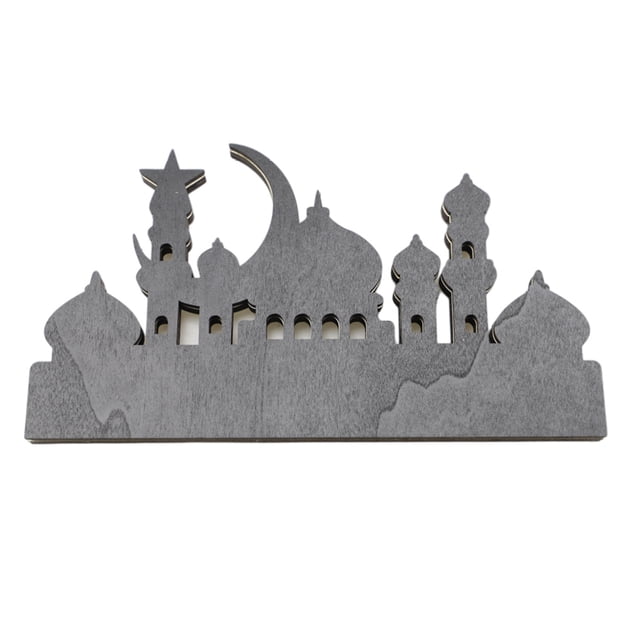 Yuarrent Decoraciones Artesanías Eid Mubarak Espejo Signo Decoración del hogar Adorno Suministros para fiestas Adorno de escritorio para sala de estar Kits de decoración para fiestas plata Yuarrent HA061005-02