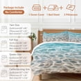 thumbnail image 6 of Summer Beach Bedding Duvet Cover Set Queen Size 4 Pieces Water Ripple Ocean Art Realistic Sea Sand Bedding Set with Zipper Closure, 1 Comforter Cover 90x92 Inches 1 Flat Sheet & 2 Pillow Cases, 6 of 7